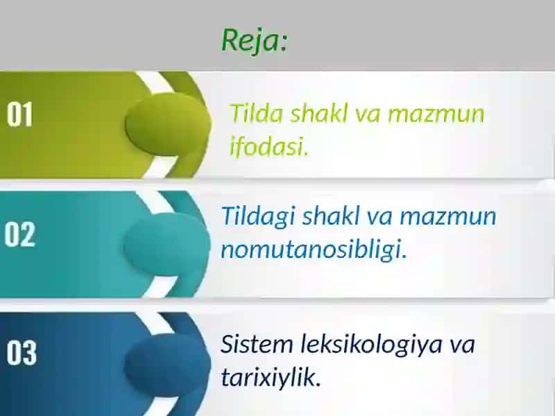 Tilda shakl va mazmun nomutanosibligi. Sistem leksikologiya va tarixiylik 2