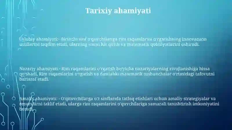 1-Sinf O‘Quvchilariga Rim Raqamlarini O‘Rgatish Metodlari 2
