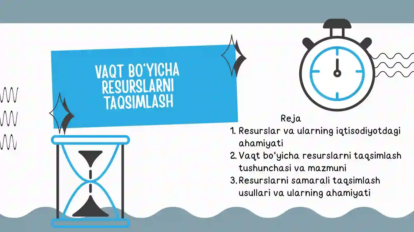 Vaqt bo‘yicha resurslarni taqsimlash 2