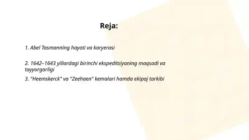 Abel Tasmanning geografik sayohati 2