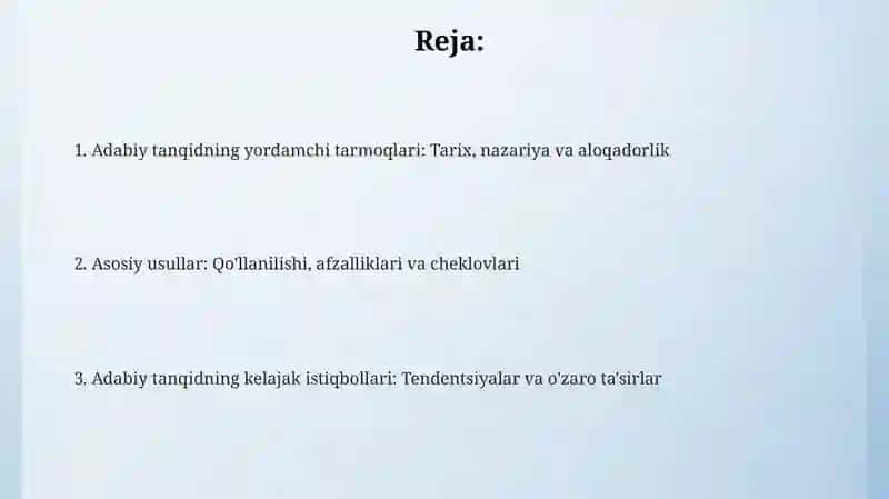 Adabiyotshunoslikning yordamchi sohalari boʻyicha 2