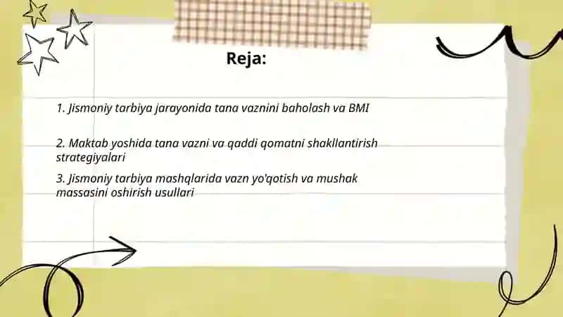 Jismoniy tarbiya jarayonida tana vazni va qaddi qomatni shakllantirish 2
