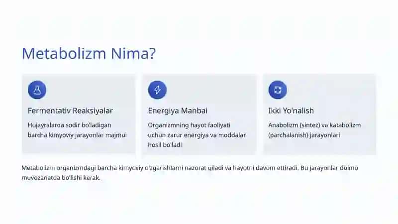Hujayra Metabolizmi: Hayotning Kimyoviy Asosi 2