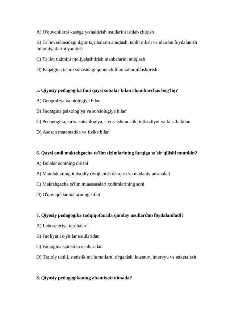 Maktabgacha ta'limda qiyosiy pedagogika 2