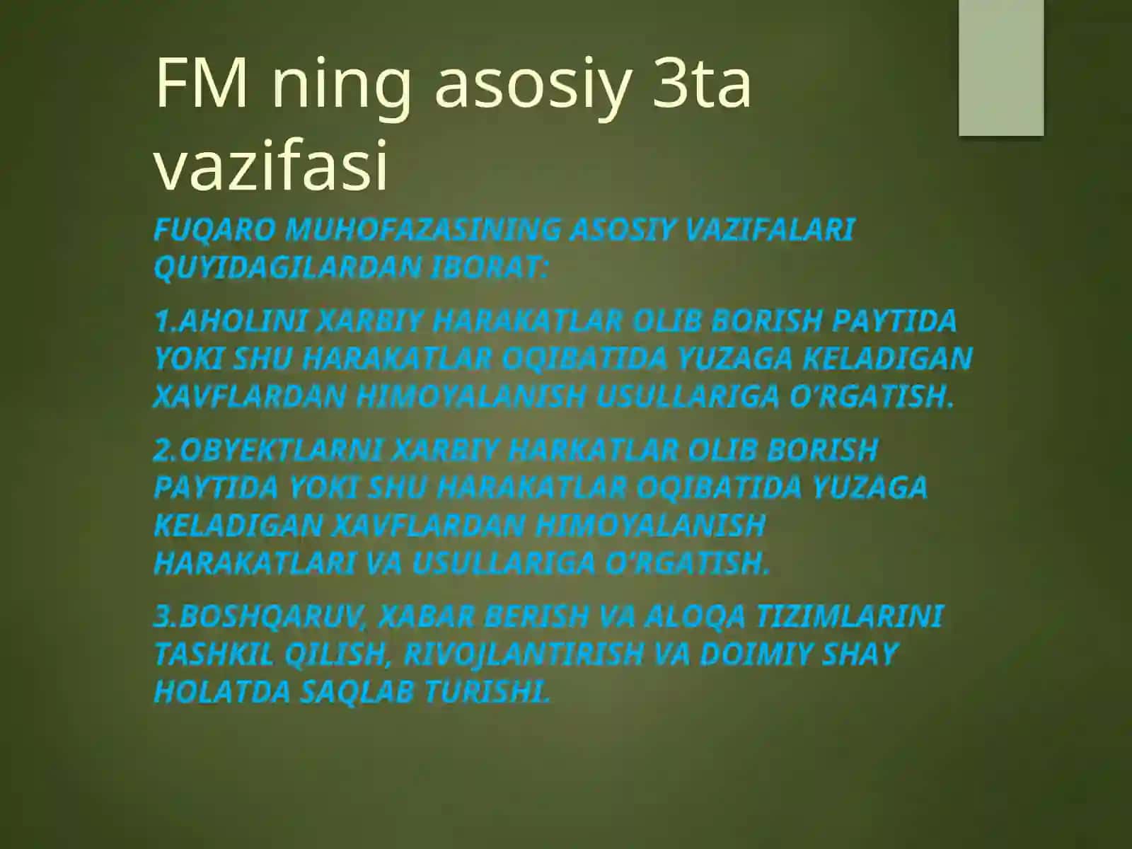 HAYOT FAOLIYATI XAVFSIZLIGINI TA’MINLASH ASOSLARI 2