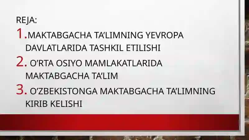 Maktabgacha ta'lim tarixi 2