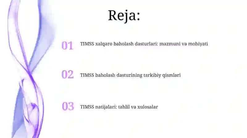 TIMSS xalqaro baholash dasturlari: mazmuni va mohiyati 2