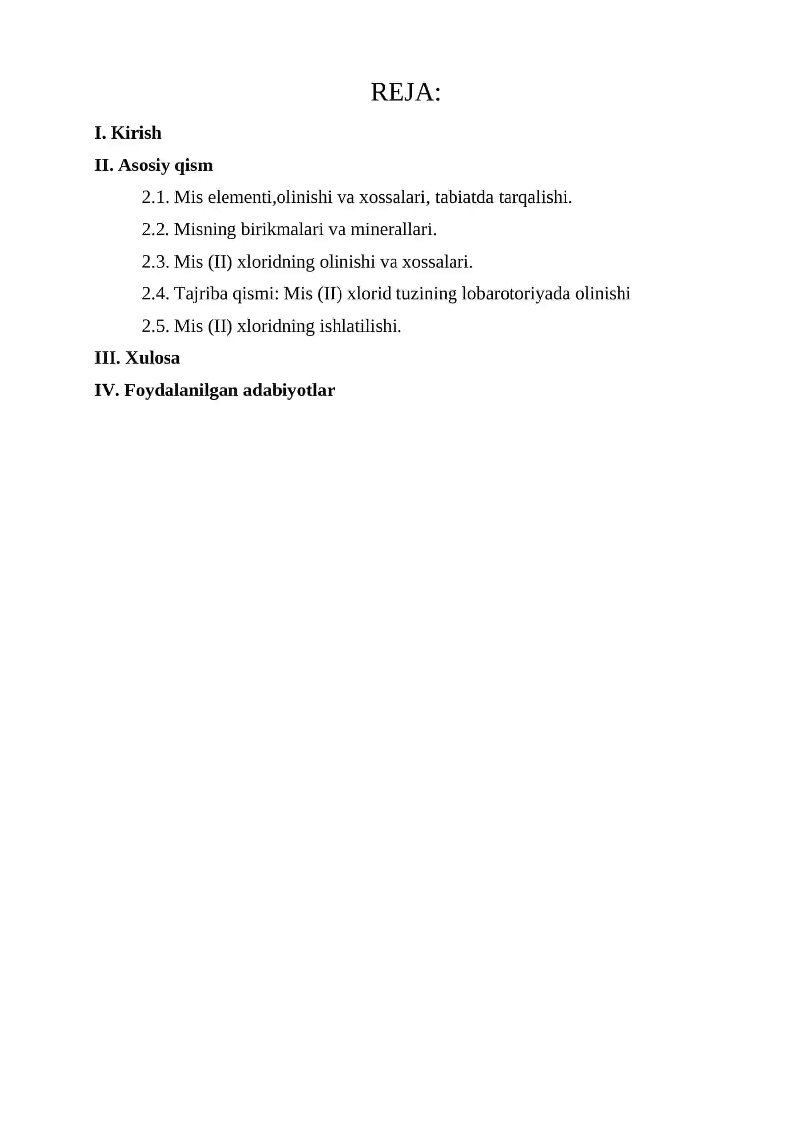 Mis (II) xlorid tuzining olinishi va xossalari 2