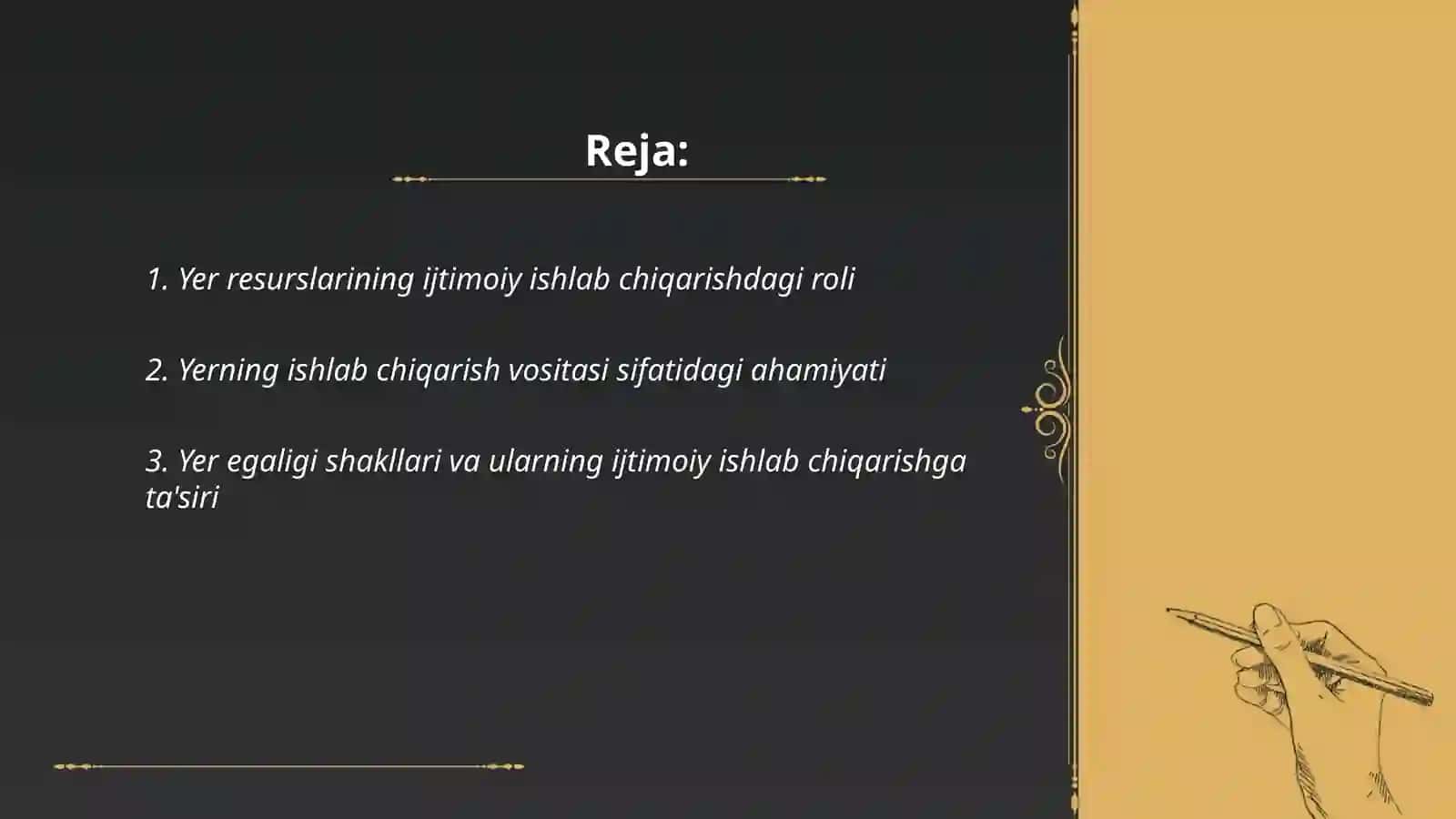 Yerning ijtimoiy ishlab chiqarishdagi oʻrni va ahamiyati 2
