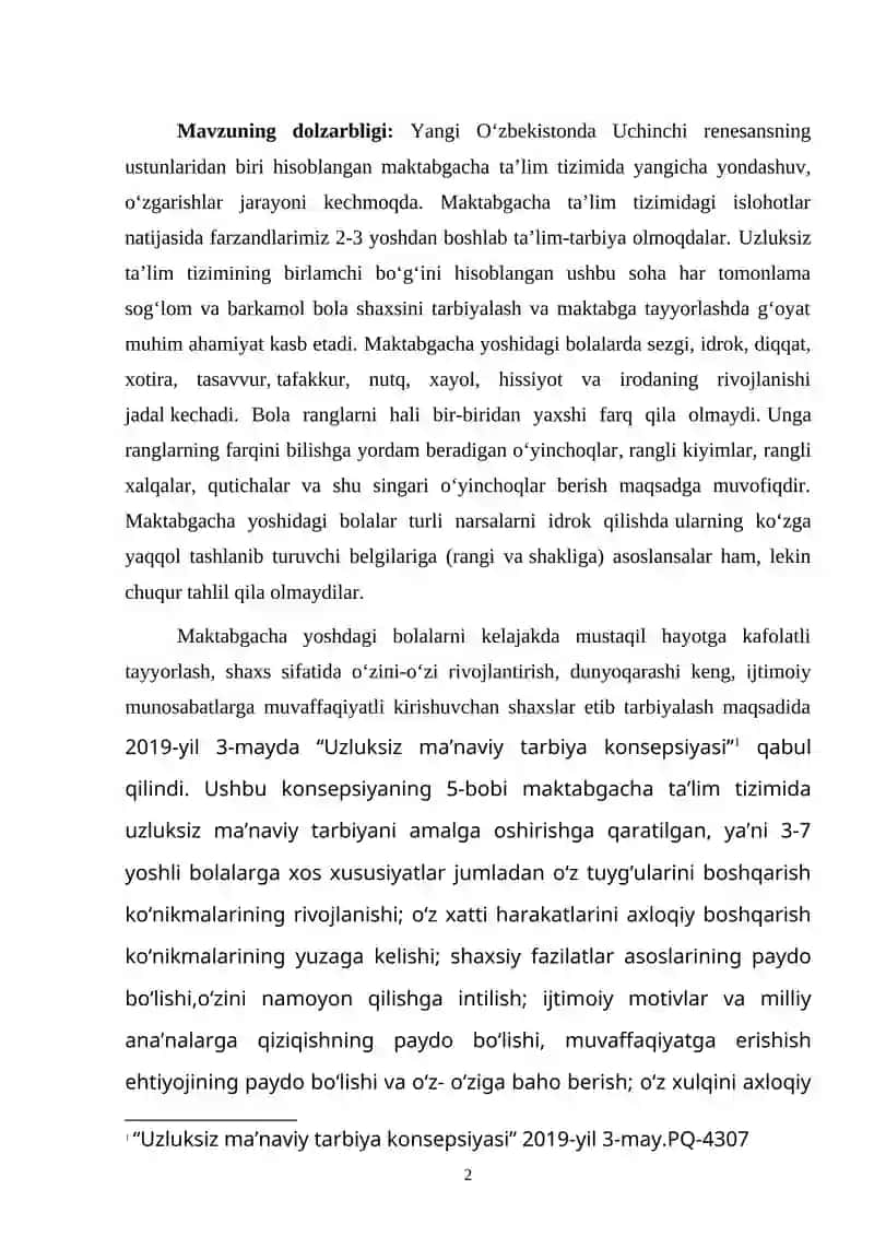 MAKTABGACHA YOSHDAGI BOLALARNI TA’LIM JARAYONIGA AQLIY VA IJTIMOIY TAYYORLASHNING IJTIMOIY-PSIXOLOGIK IMKONIYATLARI 2
