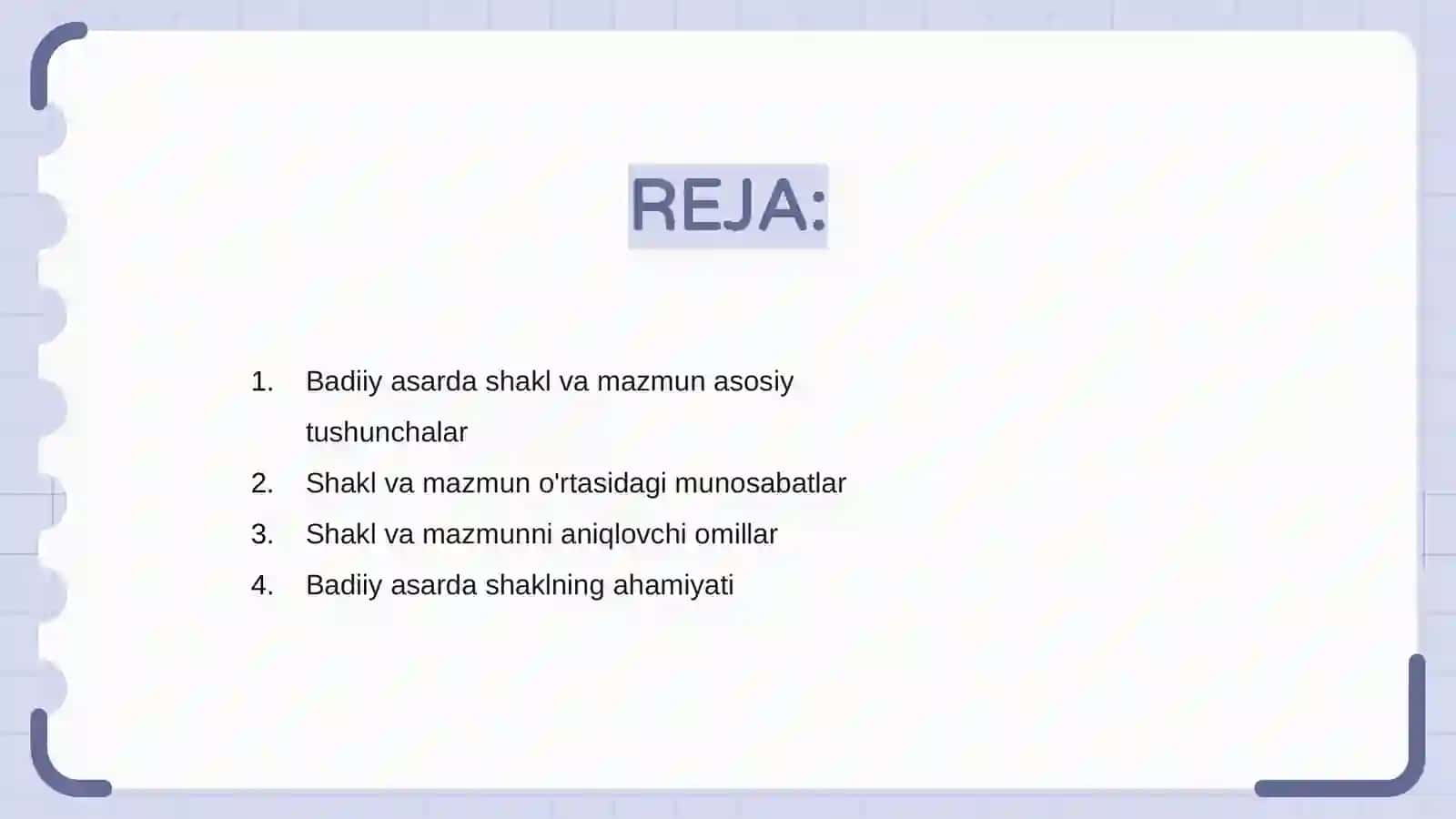 Badiiy asarda shakl va mazmun munosabatlari 2