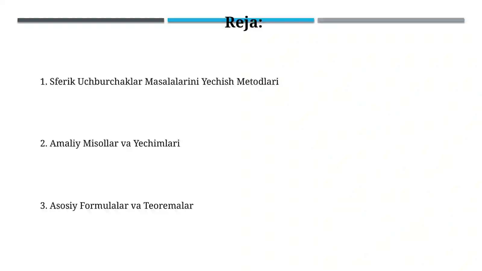 Sferik uchburchakka doir masalalar yechish metodikasi 2