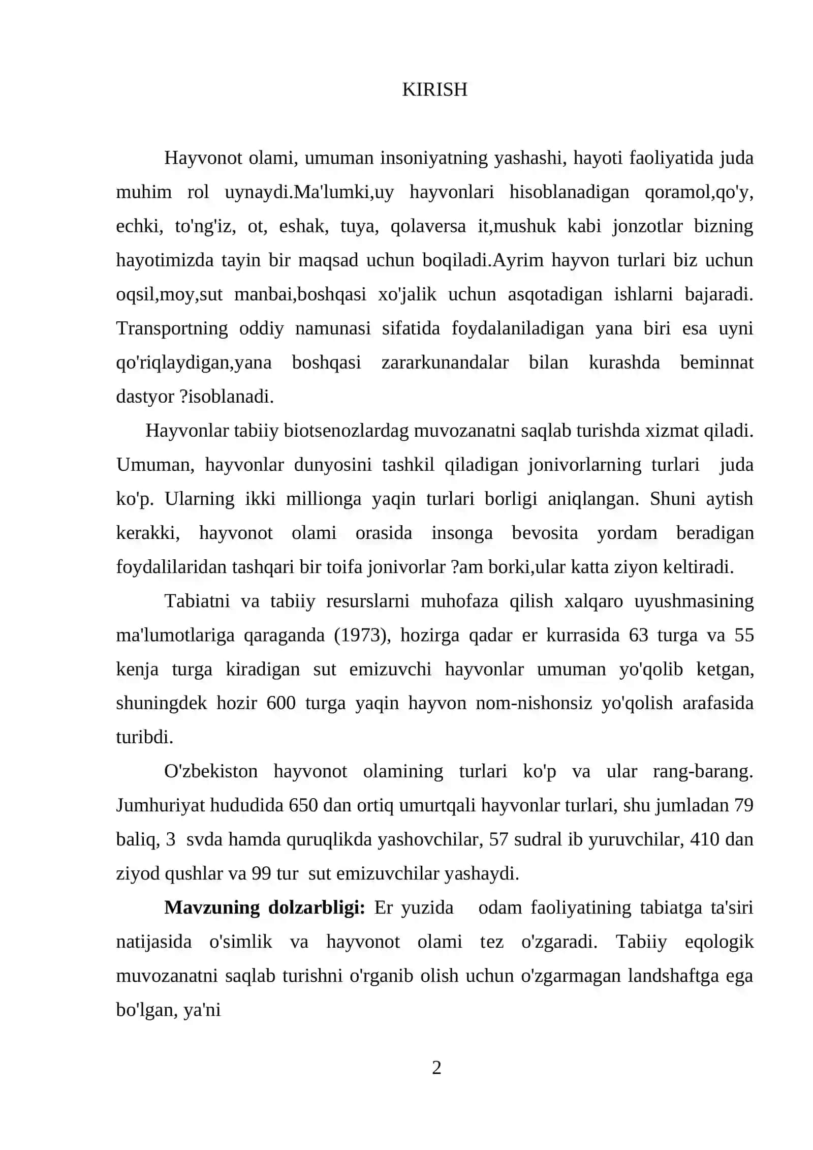 MUHOFAZA QILINADIGAN SUTEMIZUVCHILAR VA ULARNING TABIATDAGI AHAMIYATI 2