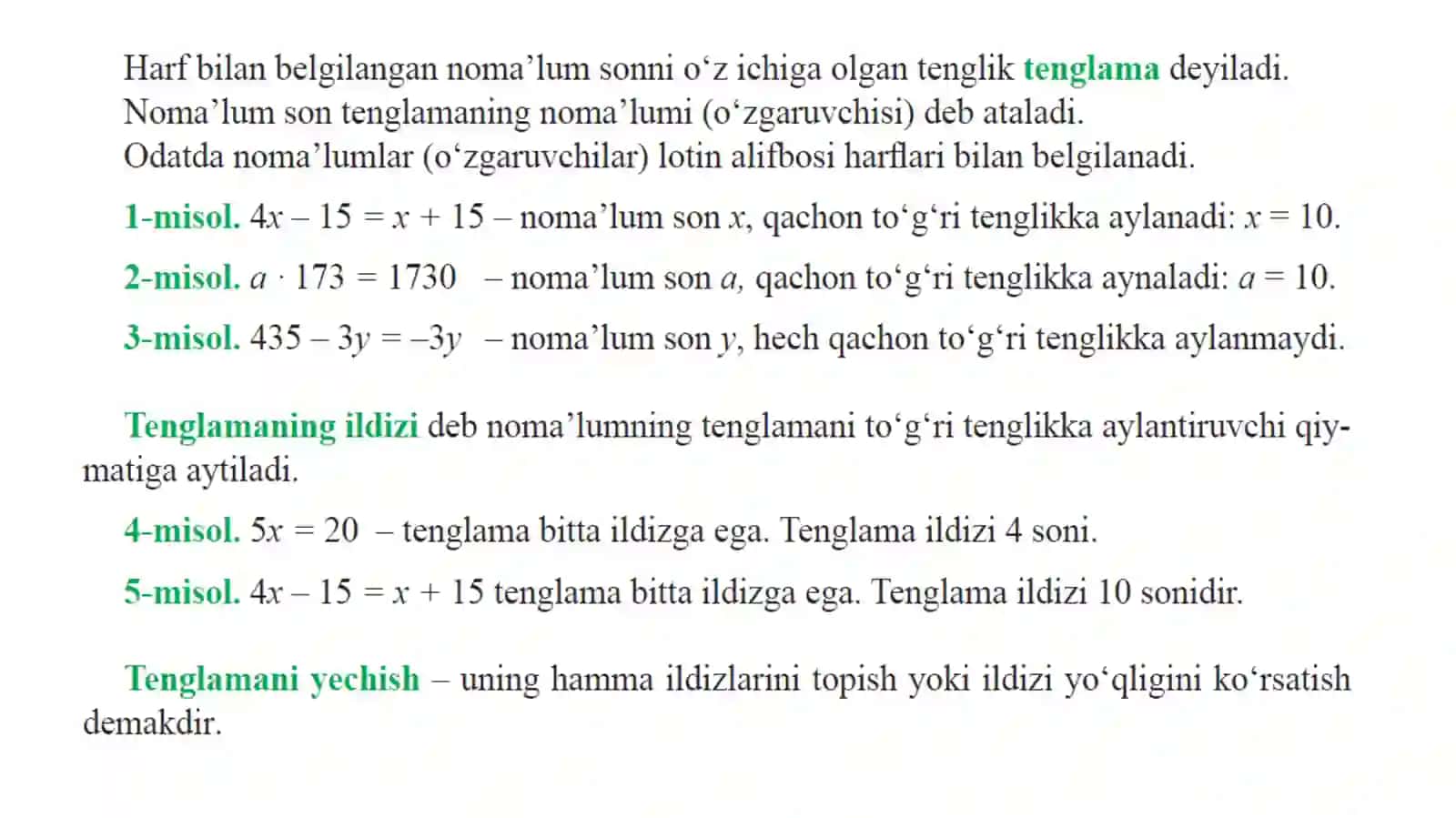Chiziqli va kvadrat tenglamalar 2