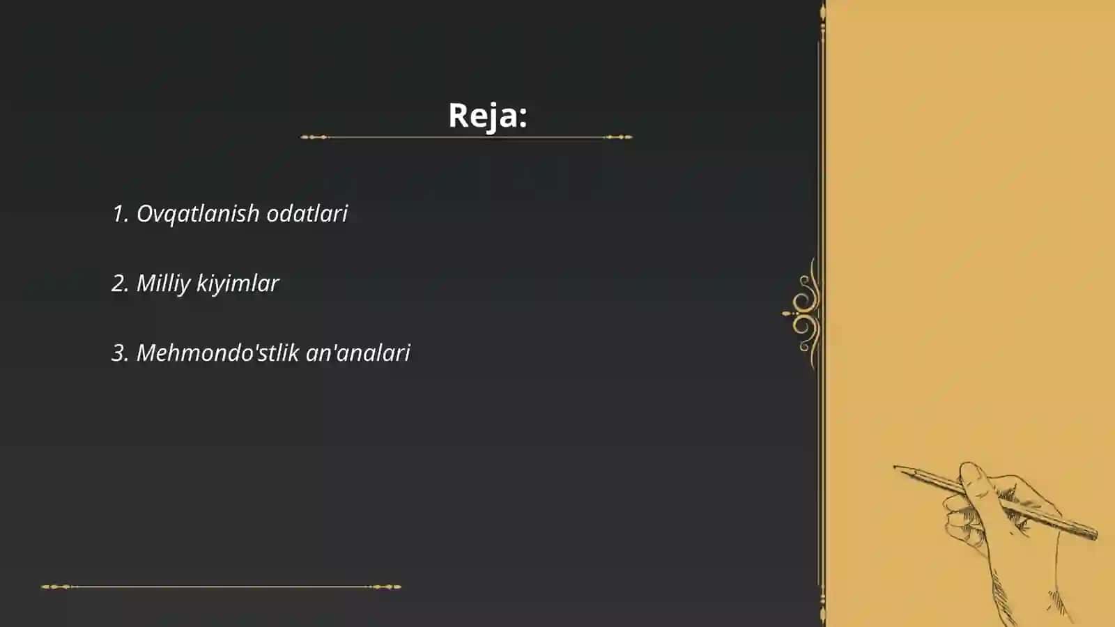 Ovqatlanish odatlari 2