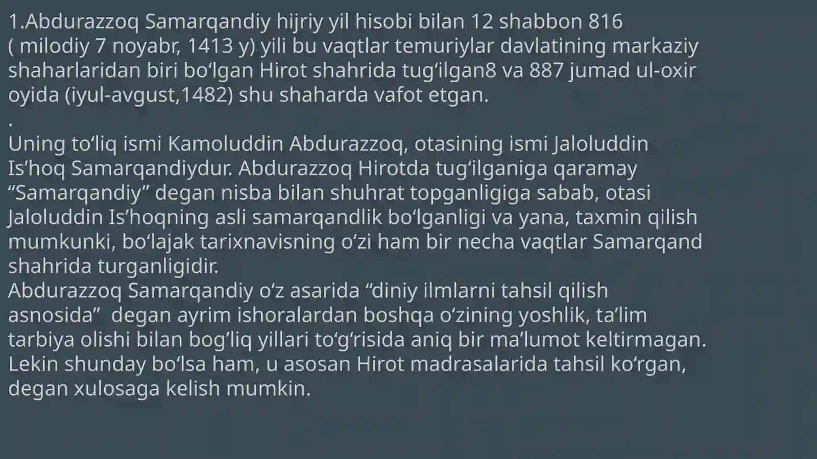 Abdurazzoq Samarqandiy “Matlai sadayin va majmai bahrayn” 2