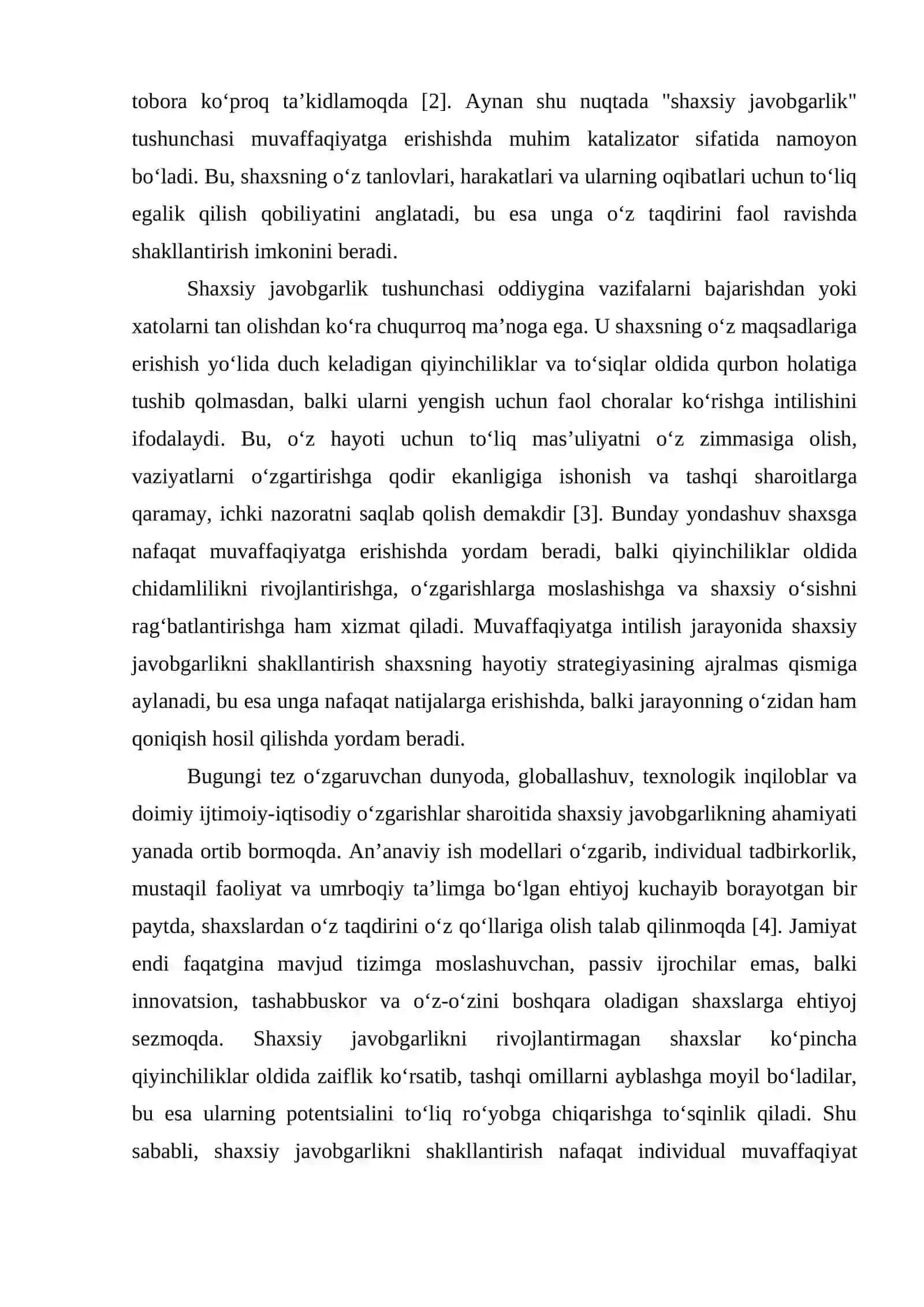 SHAXSIY JAVOBGARLIKNI SHAKLLANTIRISH 2