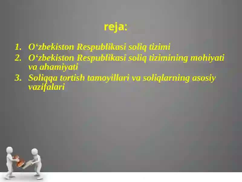 O’zbekiston Respublikasi soliq tizimi soliqlarning mohiyati va ahamiyati 2