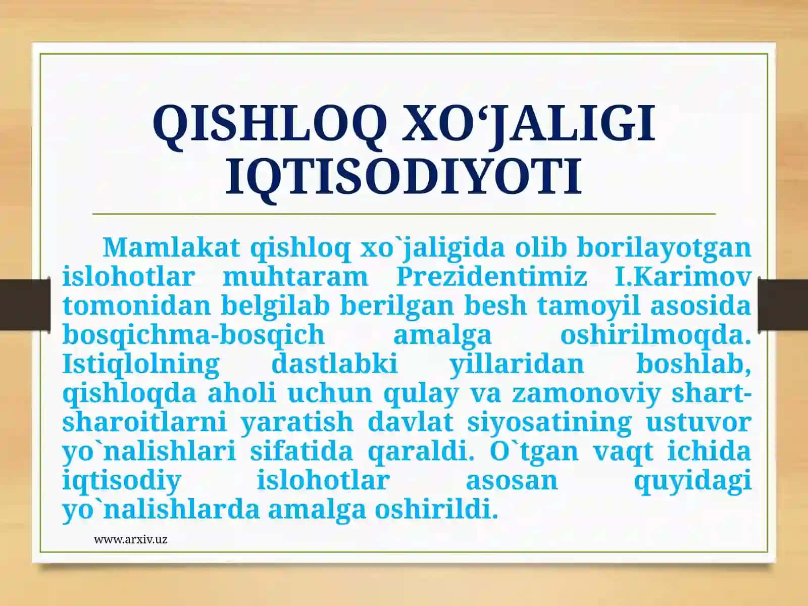QISHLOQ XO‘JALIGI IQTISODIYOTI 2