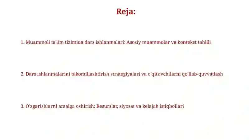 Muammoli ta'lim tizimida mashg'ulotlar ishlanmasi 2