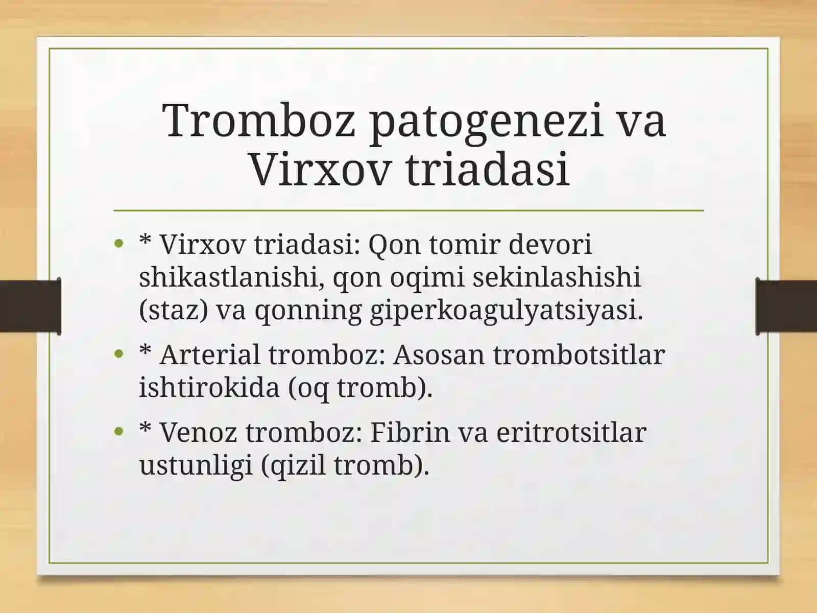 TROMBOZLAR LABORATOR DIAGNOSTIKASI 2
