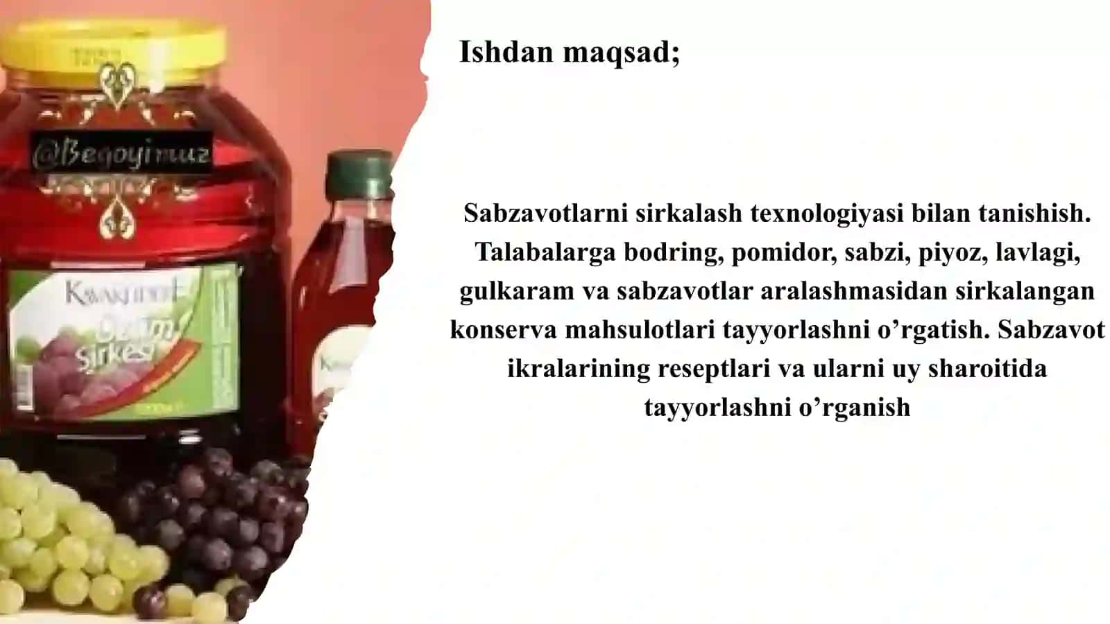 Meva-sabzavotlarni sirkalash texnologiyasini o‘rganish 2