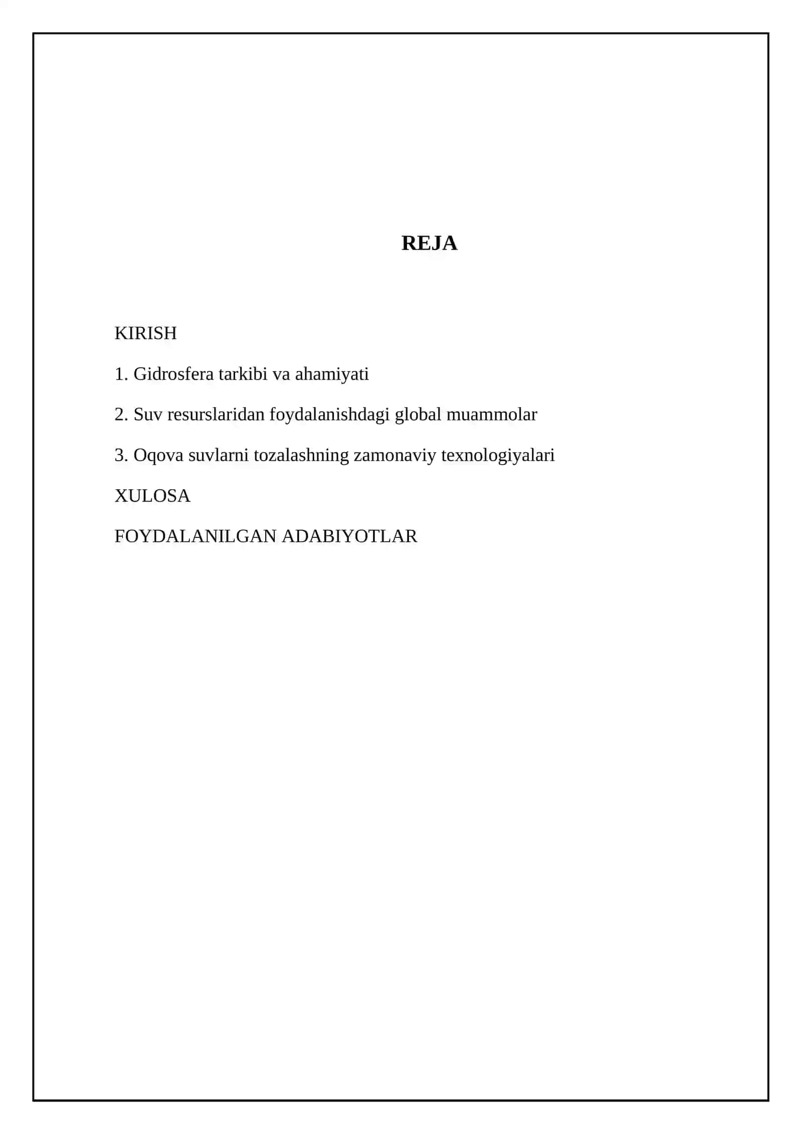 Gidrosfera tarkibi va ahamiyati 2