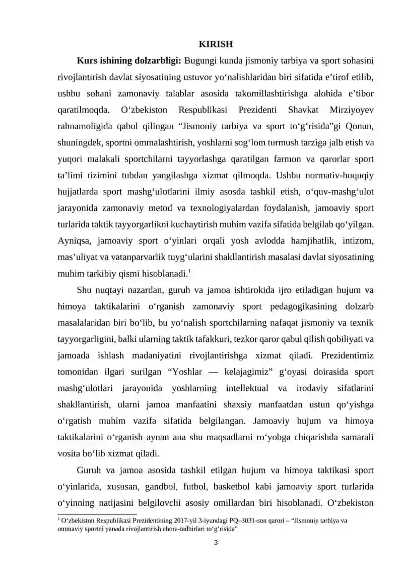 Guruh va jamoa ishtirokida ijro etiladigan hujum va himoya taktikasi 2