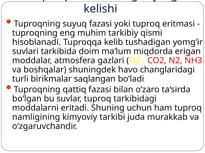 Tuproqeritmasi va Tuproqdagi Oksidlanish va Qaytarilish Jarayonlari 2