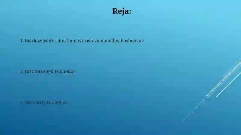 Mustaqillik yillarida davlat boshqaruv tizimida amalga oshirilgan islohatlar 2