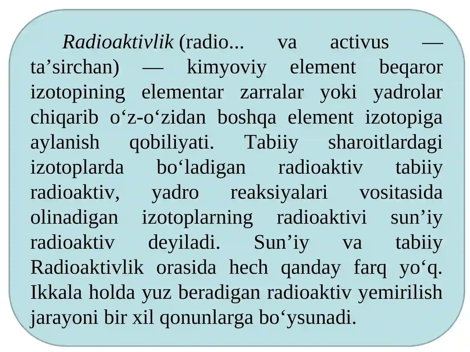 Radioaktivlik xodisasini mohiyati 2
