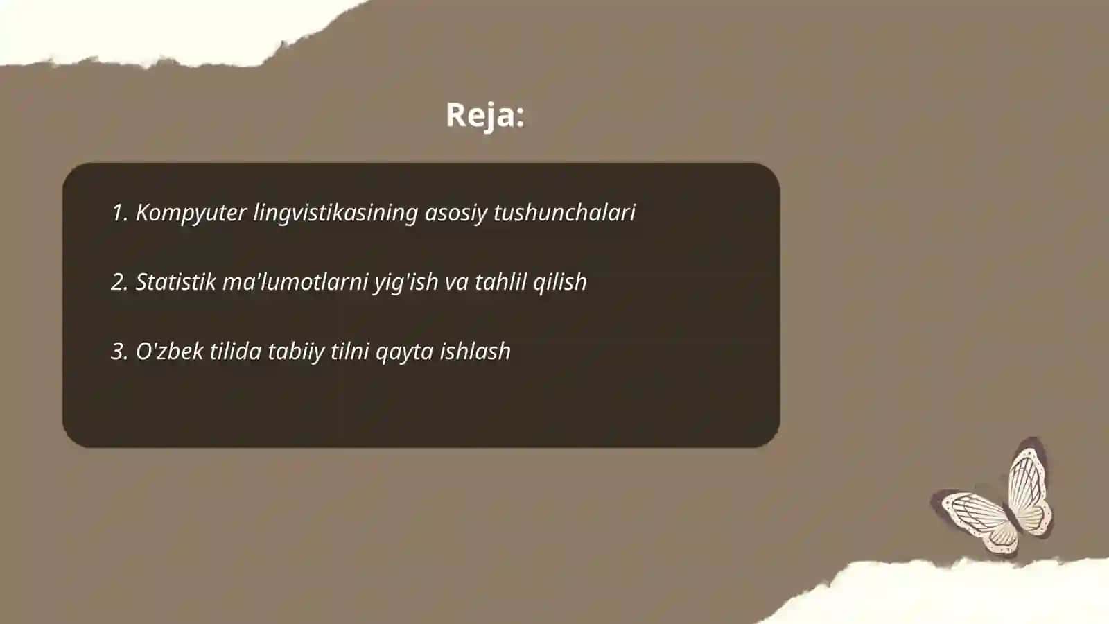 Kompyuter lingvistikasida statistik metod 2