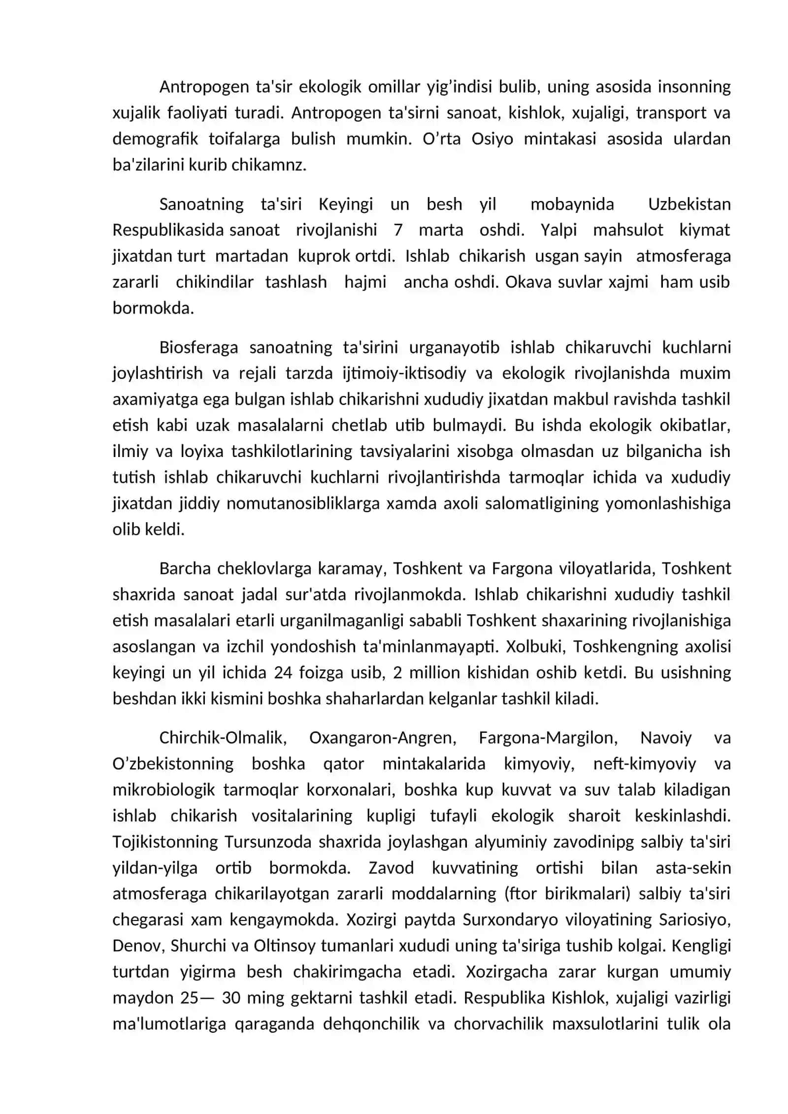 O'zbekistondagi atrof muxitga doir muamolar 2