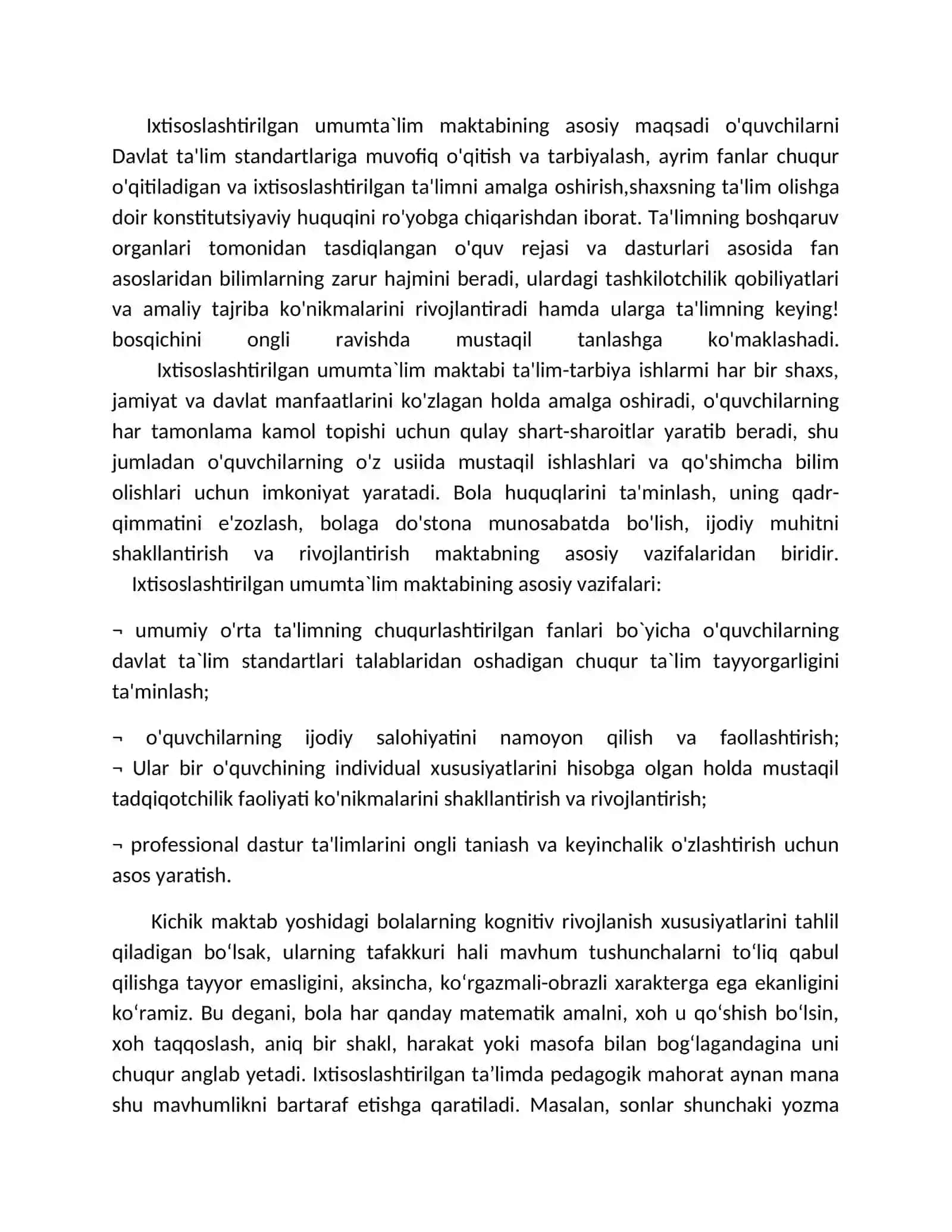 Ixtisoslashtirilgan boshlang'ich sinflarda matematika o'qitishni pedagogik-psixologik jihatlari 2