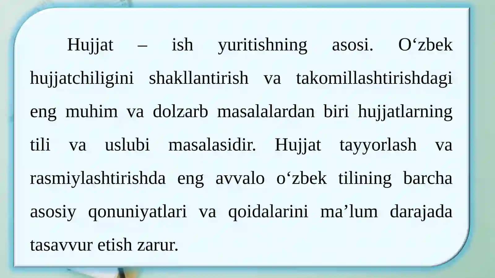 Hujjat turi va xususiyatlari 2