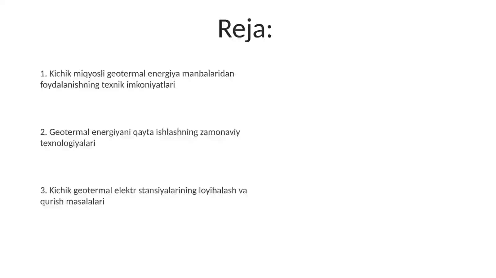 Kichik miqyosli geotermal energiya manbalaridan foydalanishning texnik imkoniyatlari 2