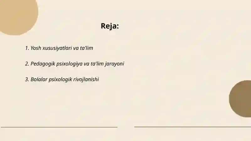 Yosh xususiyatlari va ta'lim 2