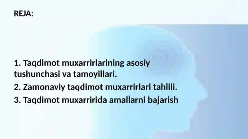 Taqdimotlarni ishlab chiqishning instrumental vositalari 2