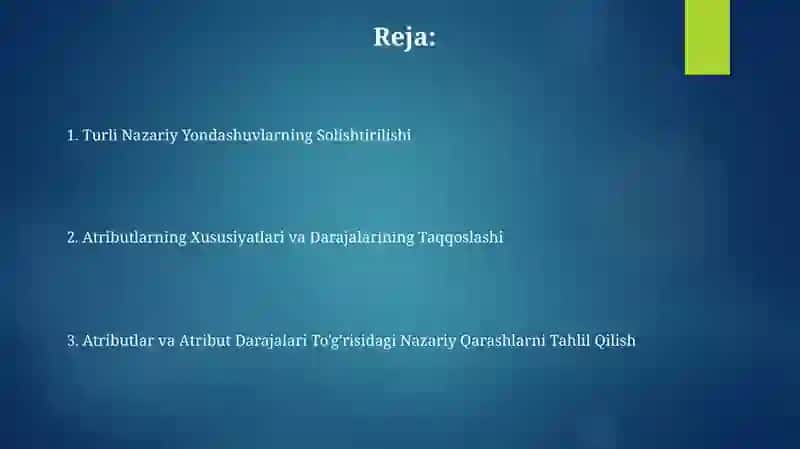 Sifat va sifat darajalari haqidagi nazariy qarashlar tahlili 2