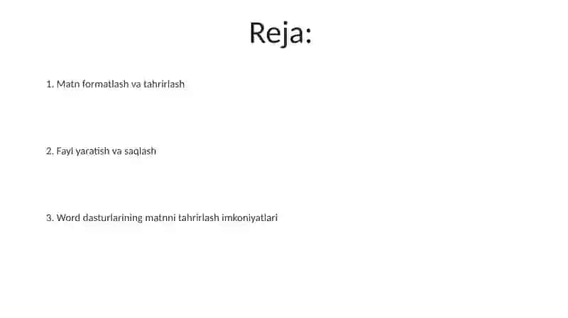 Microsoft matn muharririda fayl yaratish matnli axborotlarni bilan ishlash 2