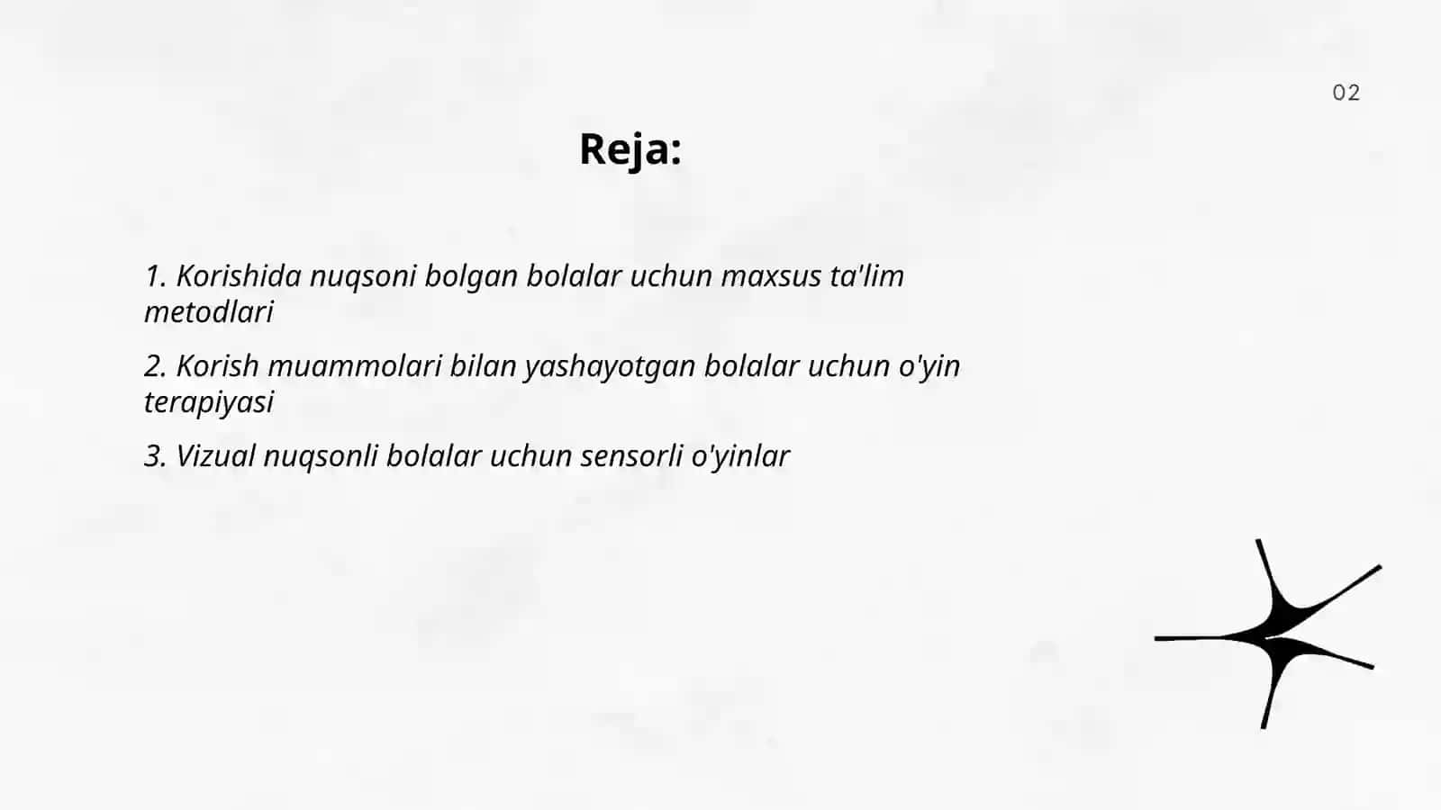 Korishida nuqsoni bolgan bolalarda bilim oyin mehnat faoliyati 2