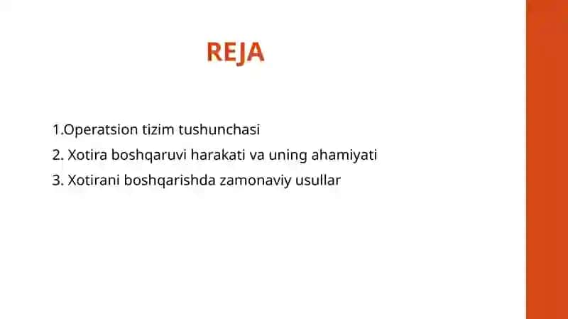 Xotirani boshqarish usullari 2