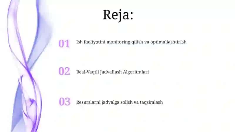 Real vaqt tizimlarida Tizim resurslarini boshqarish 2