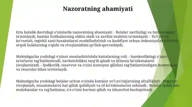 Maktabgacha Ta'lim Yoshdagi Bolalar O'yinlariga Kattalarning Raxbarligi 2
