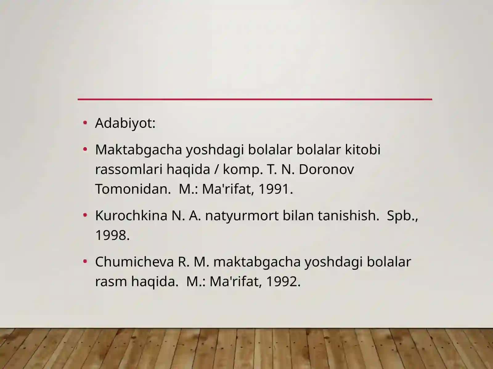 MAKTABGACHA KATTA YOSHDAGI BOLLARNI TASVIRIY SAN'ATASARLARI BILAN TANISHTIRISH USULLARI 2