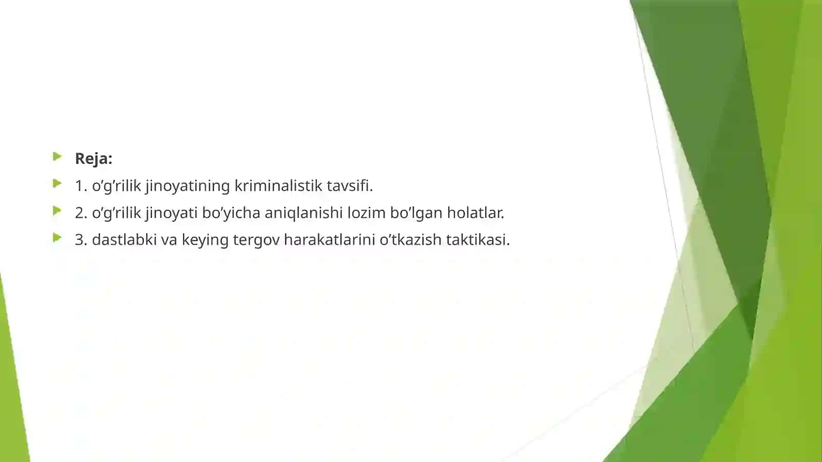 O’g’rilik jinoyatini tergov qilish 2