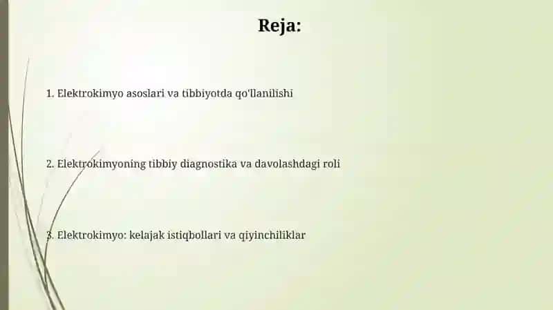 Тиббийотда електрохимиянинг ахамияти 2