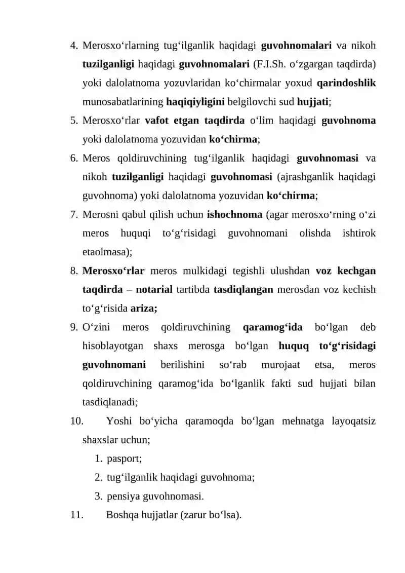 MEROS MOL-MULKINI TAQSIMLASH. 2