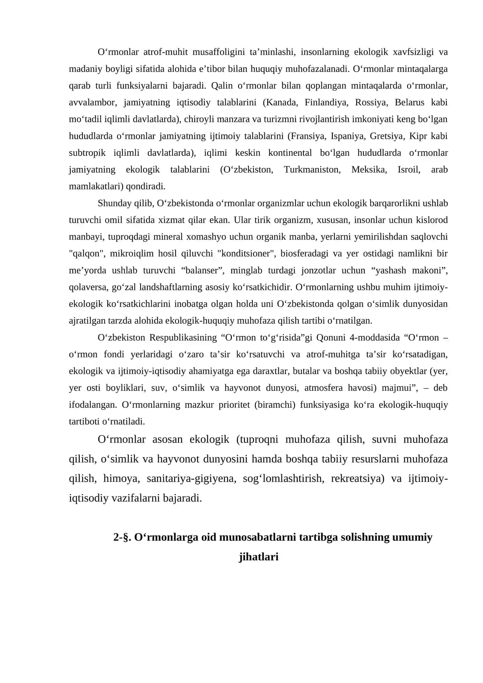 O‘rmon – ekologiya huquqining alohida obyekti sifatida 2