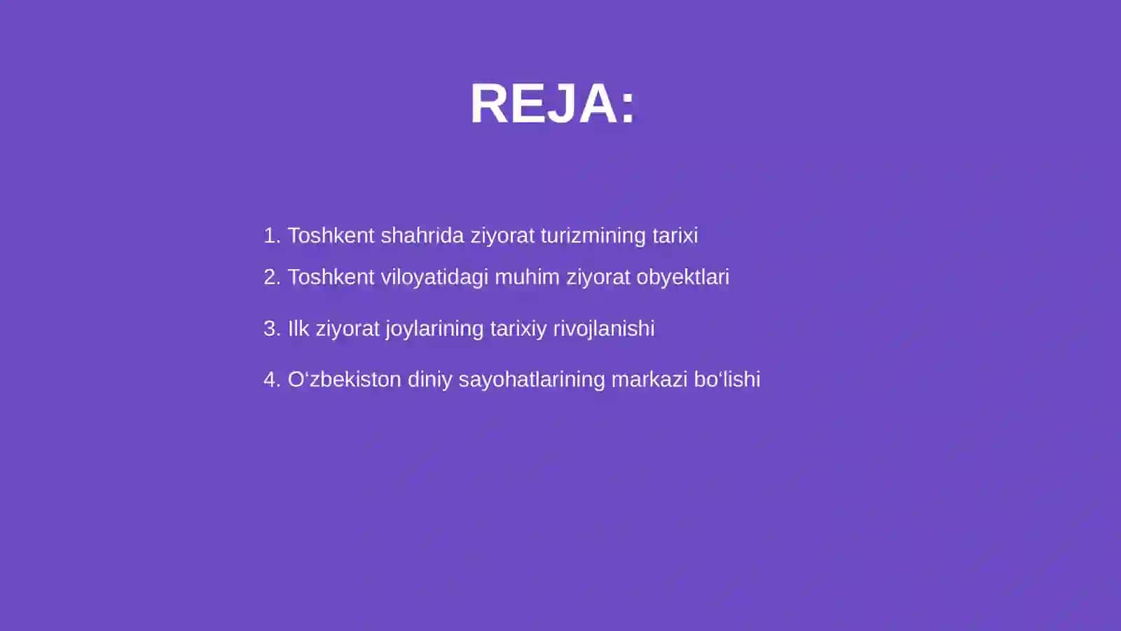Toshkent shahari va viloyatdagi ziyorat turizimi obyektlari tarixi 2